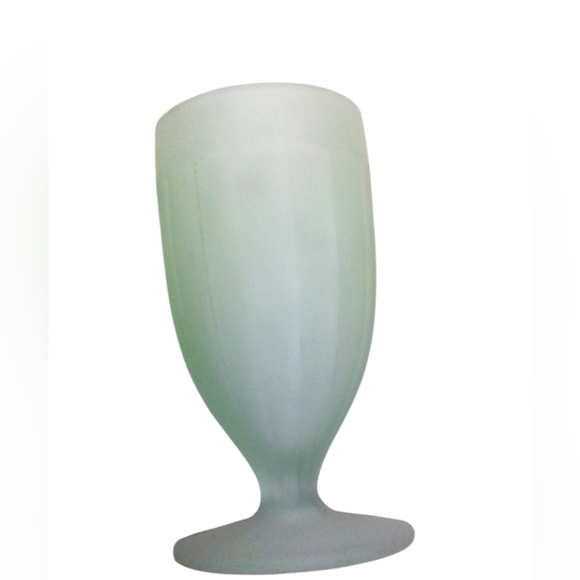 Indiana Glass Tiara Jade Green Frosted Pitcher and 4 Goblet Set Drinkware - Picture 4 of 4